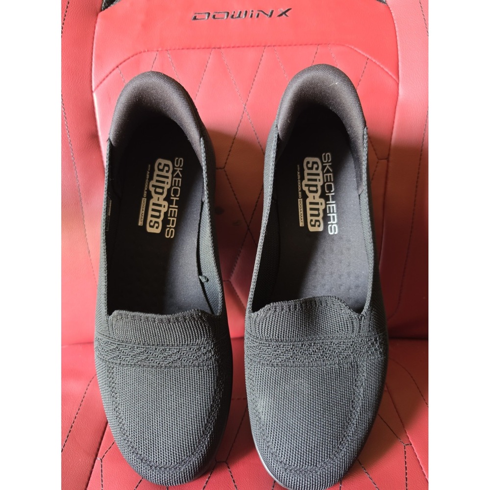 Skechers Women's Black Slip-ins Air-Cooled Memory Foam Flat/Low Shoes US Size 10